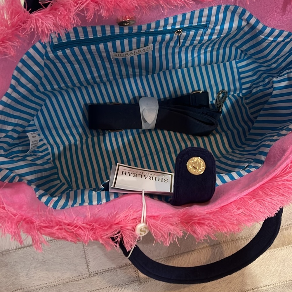 Shiraleah Pink Cabana Beach Club Tote Bag - Picture 2 of 7